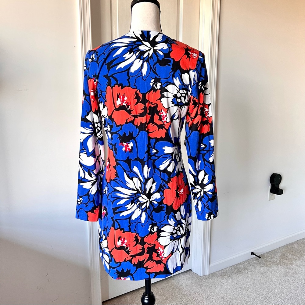DIANE VON FURSTENBERG Reina Floral Cotton & Silk Tunic Shift Dress—SZ. 8 - Picture 12 of 15